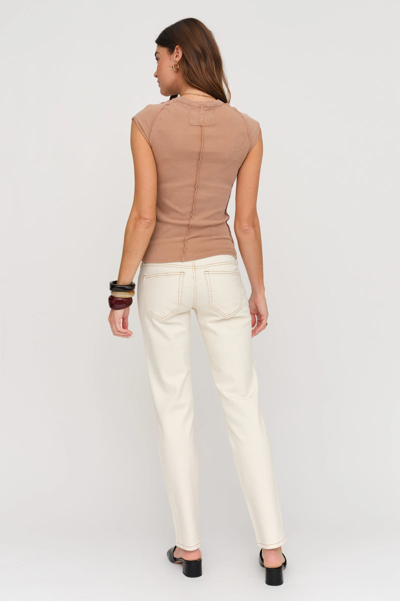 Chester Low Rise Slim Straight Ecru