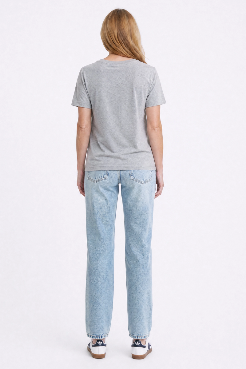 Camille V Neck Tee Heather Grey