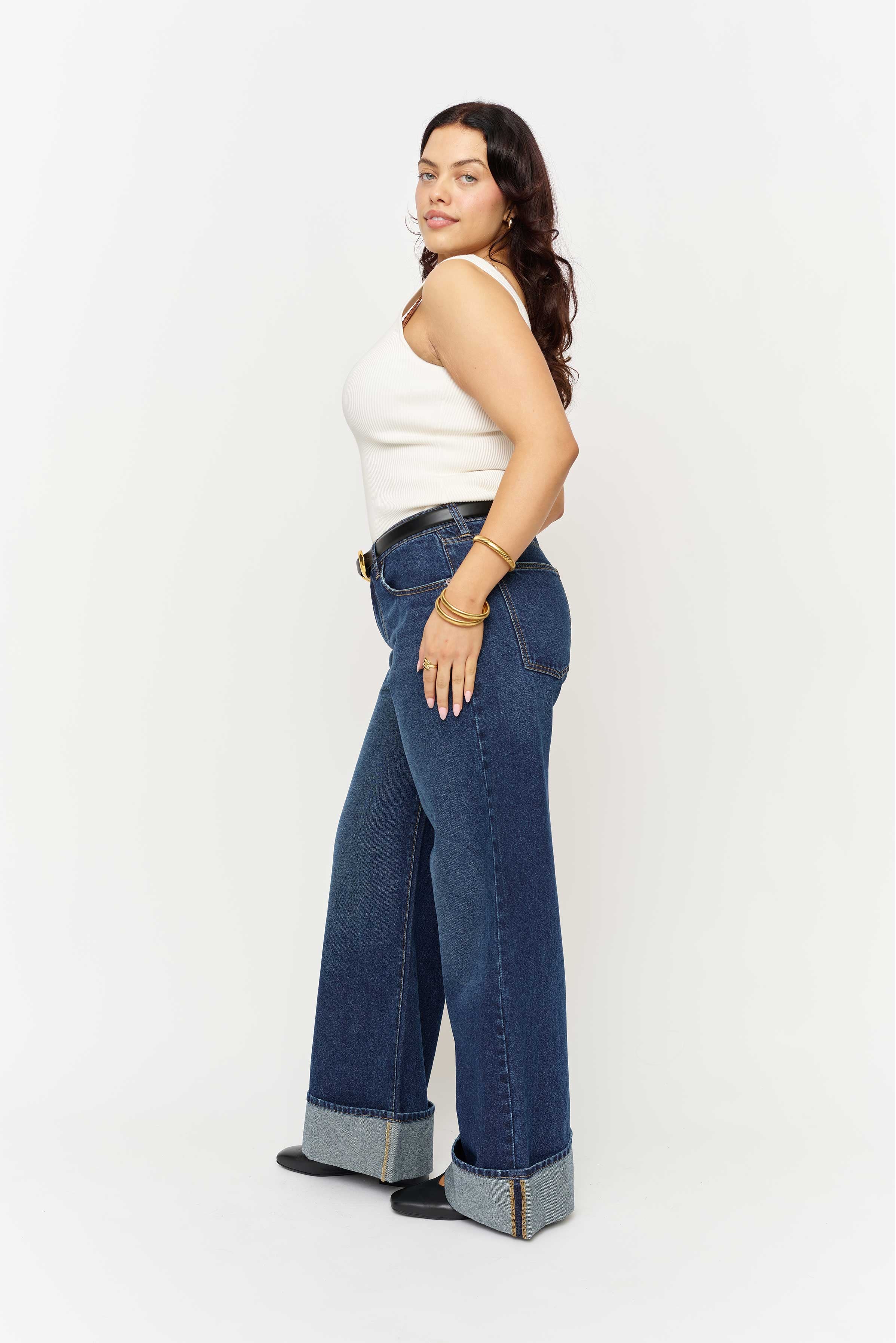 Parker High Rise Wide Leg Dark Worn - Oliver Logan