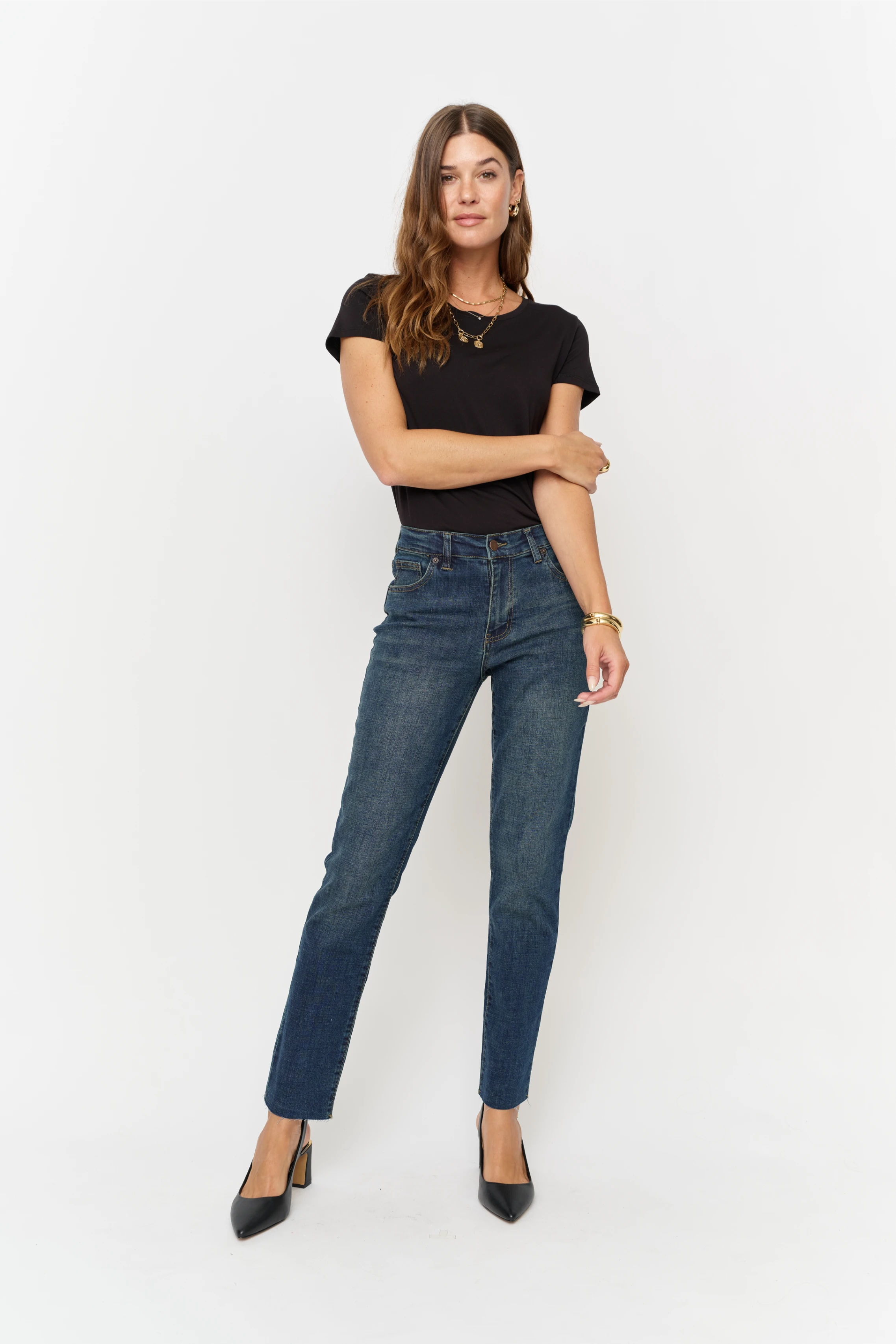 Crosby Straight Leg Dark Blue Jeans for Women – Ralph Wash