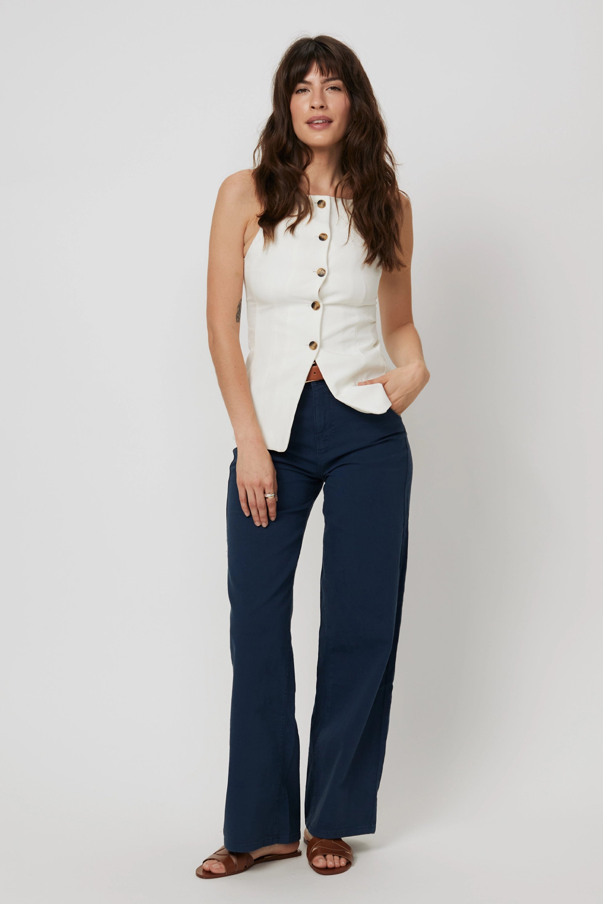 Flora Trouser Pants – Majolica Blue | Women's Cotton Trousers Flora Trouser Pants – Majolica Blue | Women's Cotton Trousers