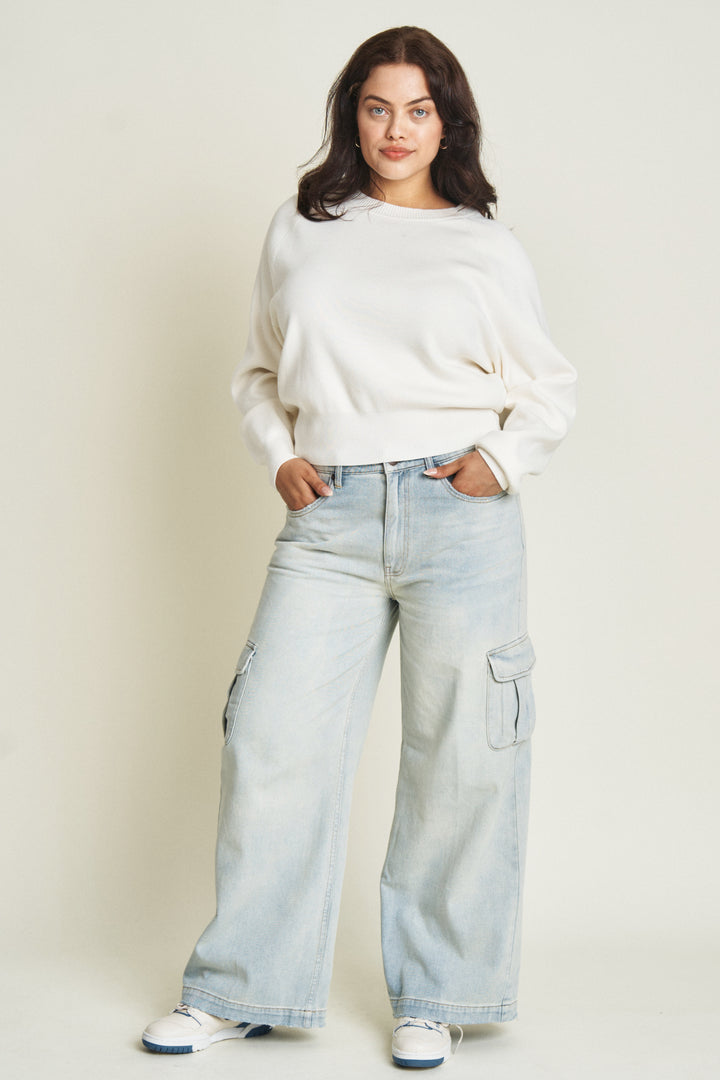 Madison Cargo Wide Leg Jeans – Hotel California | Mid Rise Denim