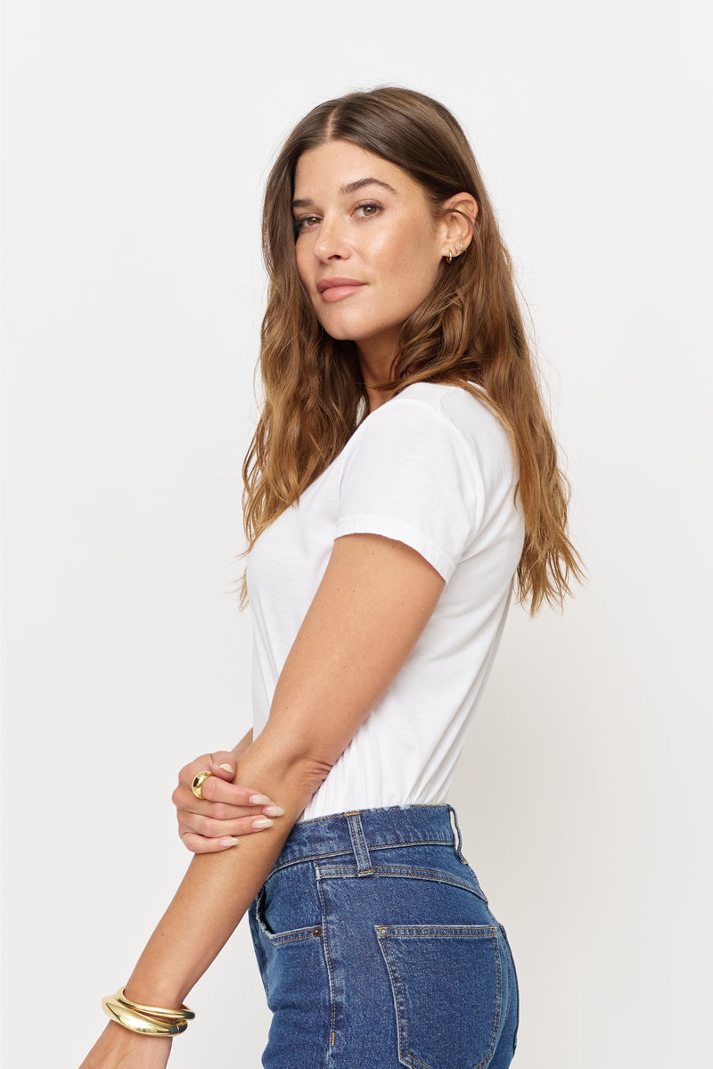 Sloane V Neck Tee White