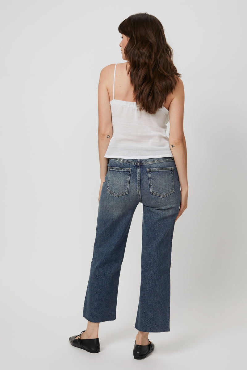 Aberdeen High Rise Wide Leg Crop Dark Tint Worn