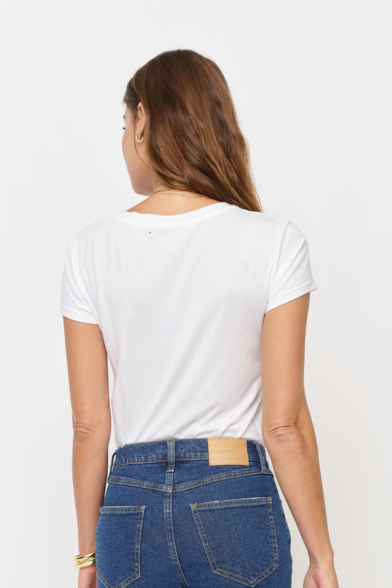 Sloane V Neck Tee White