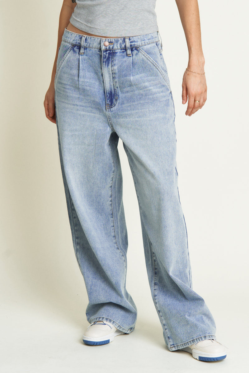 Thompson Low Slung Trouser Light Indigo Worn