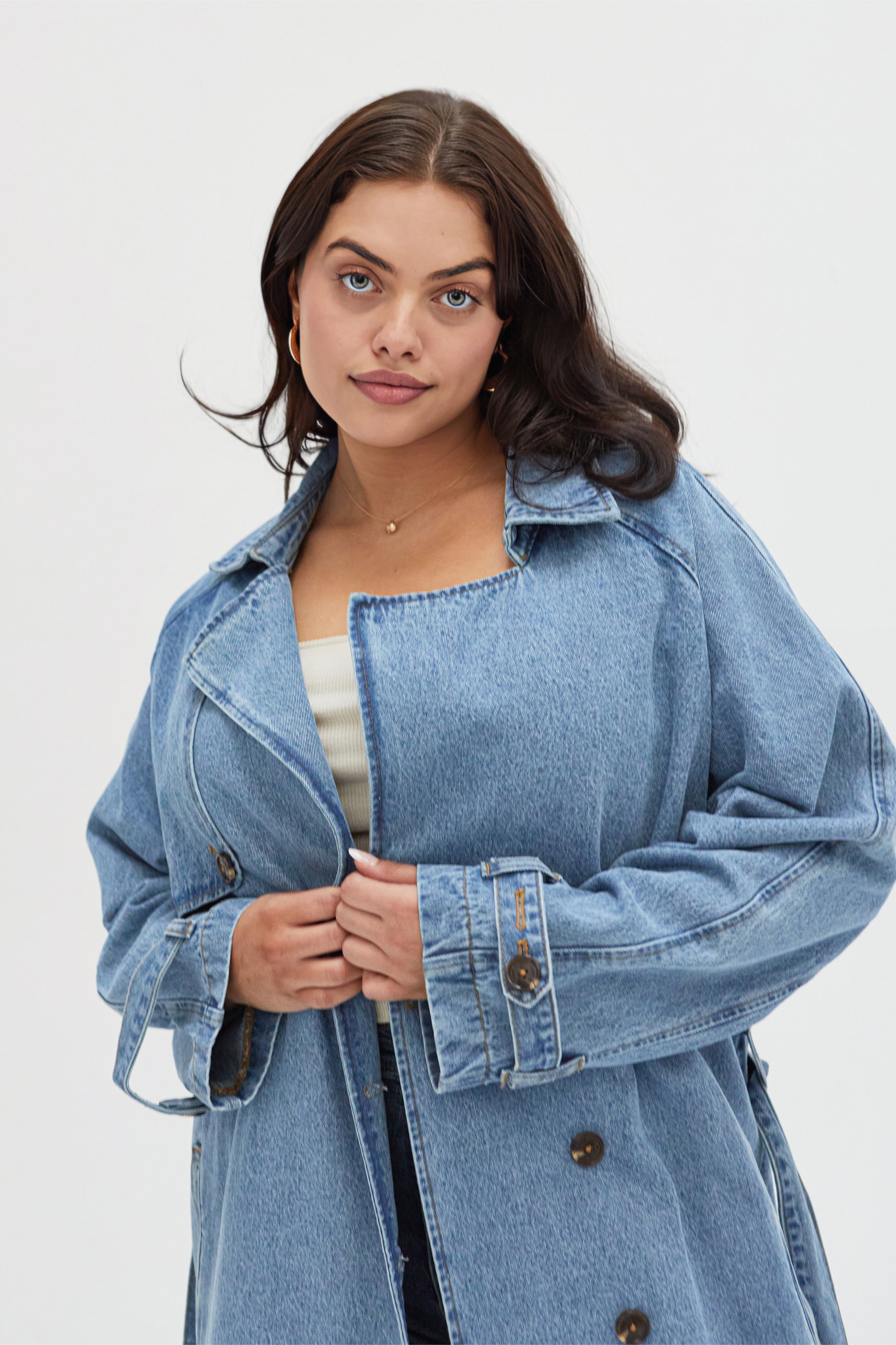 Ryland Denim Trench Coat – Indigo Rinse | Women's Long