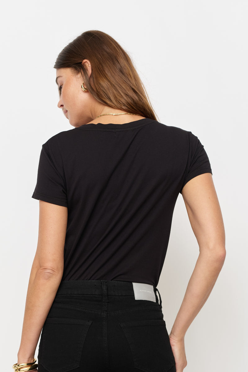 Sloane V Neck Tee Black