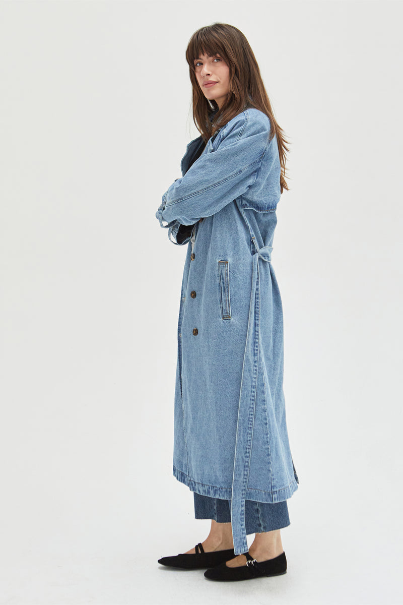 Ryland Trench Coat Light Indigo