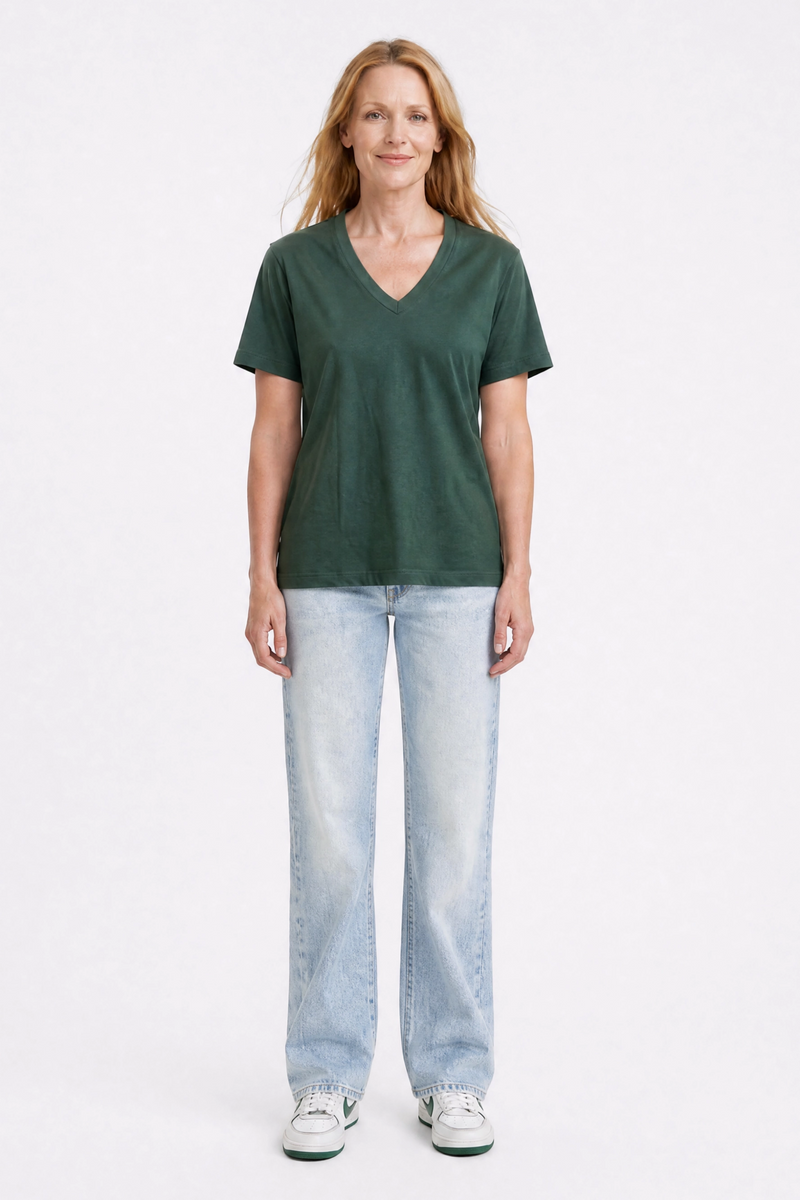 Camille V Neck Tee Sycamore