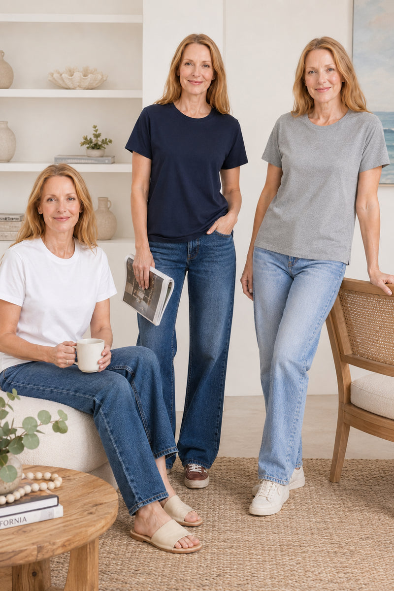 Elliotte Crewneck Tee 3 Pack Coastal Trio