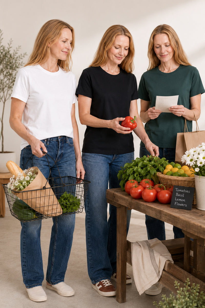 Elliotte Crewneck Tee 3 Pack Neutral Trio