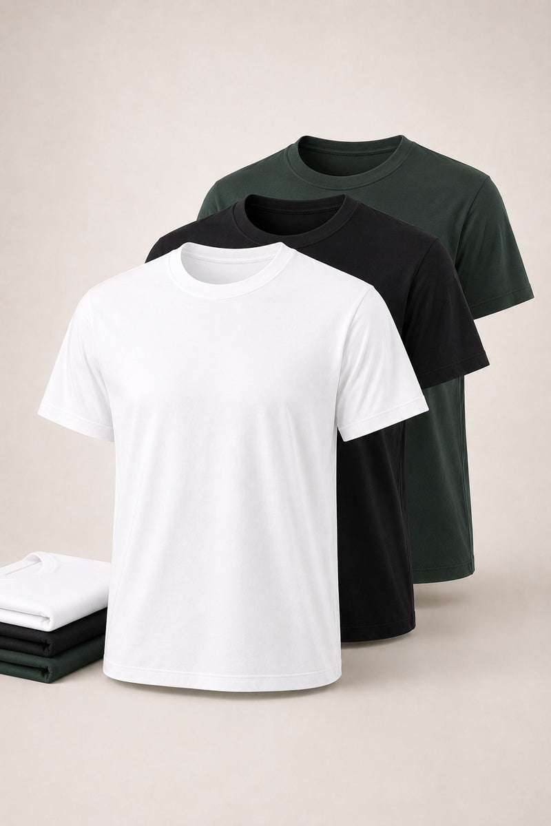 Elliotte Crewneck Tee 3 Pack Neutral Trio