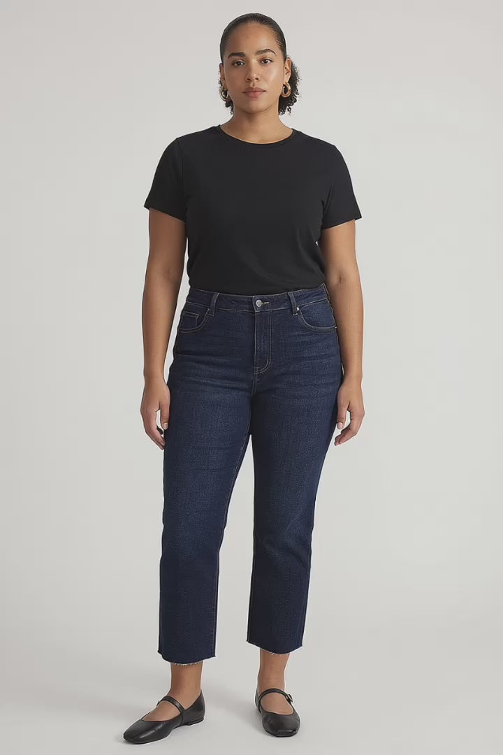 Aberdeen High Rise Wide Leg Crop Sculpt+ Plus Timbers