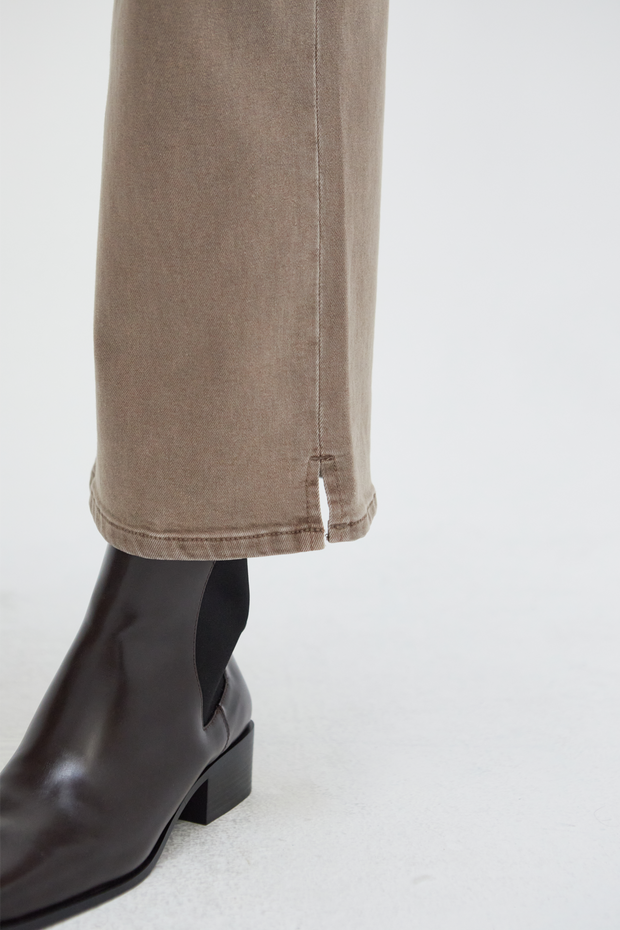 Addington Wide Leg Ankle Crop Jeans – Brown Overdye | Oliver Logan