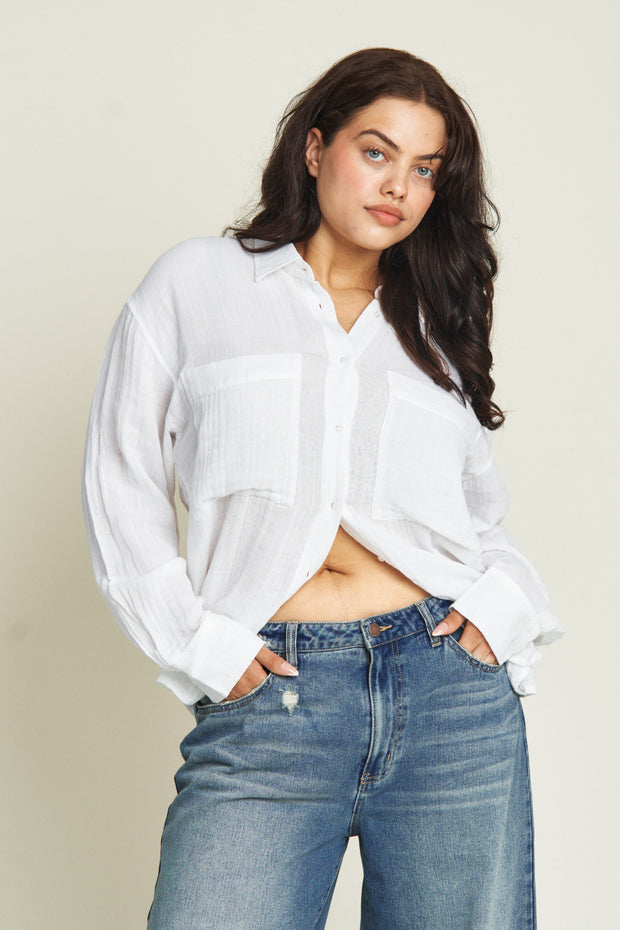Madison Wide Leg Jeans – Bright Blue Worn | Mid Rise Denim