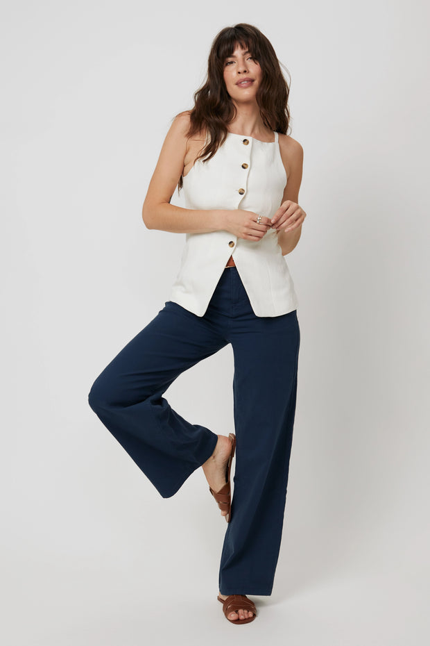 Flora Trouser Pants – Majolica Blue | Women's Cotton Trousers